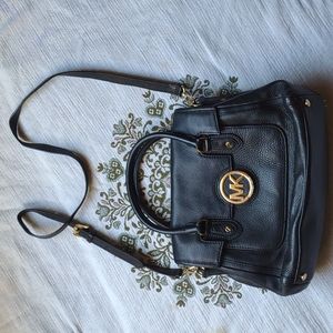 Michael Kors Black Leather Crossbody Bag